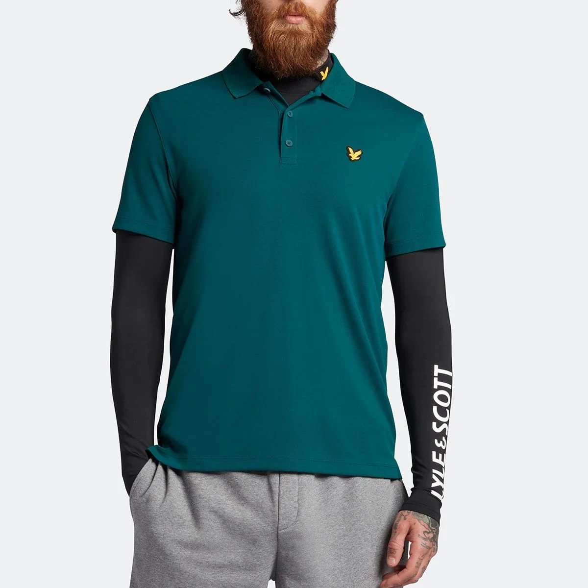 Lyle & Scott Golf Tech Green Polo Shirt - Image 3