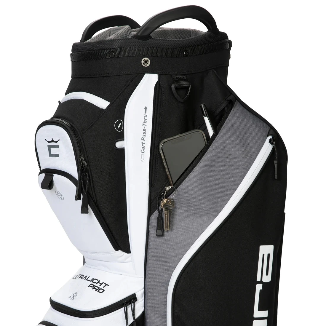 Cobra Ultralight Pro Black/White Cart Bag - Image 3