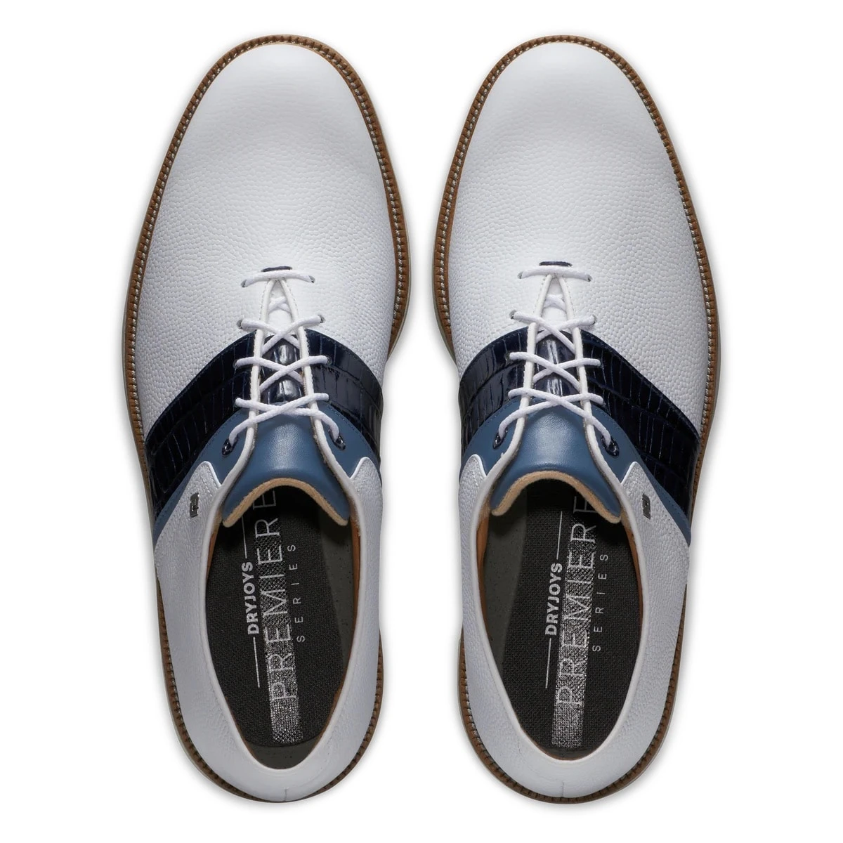 Footjoy Premiere Series – White/Navy/Blue Packard - Image 6
