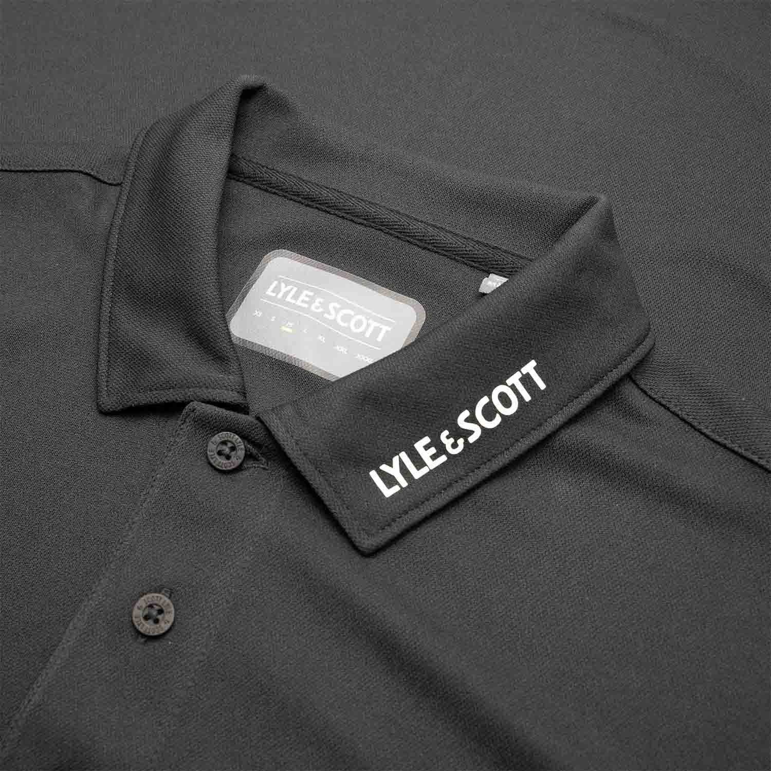 Lyle & Scott Tech Collar Logo Polo Shirt Jet Black - Image 3