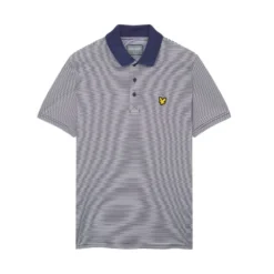 Lyle & Scott Microstripe Acid Blue Polo Golf Shirt