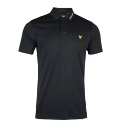 Lyle & Scott Tech Collar Logo Polo Shirt Jet Black