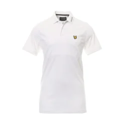 Lyle & Scott Tech Collar Logo White Polo Shirt