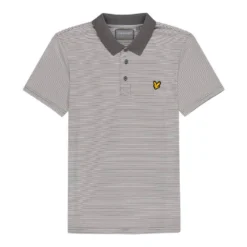 Lyle & Scott Microstripe Rock Grey Polo Golf Shirt